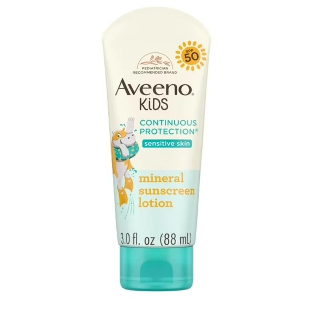 3X Aveeno Kids Continuous Protection Sensitive Skin SPF 50 3.0 fl oz